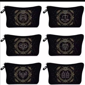 FUDEAM 12 Zodiac Print Pattern Women Waterproof Cosmetic Bag New 2 poly mailers